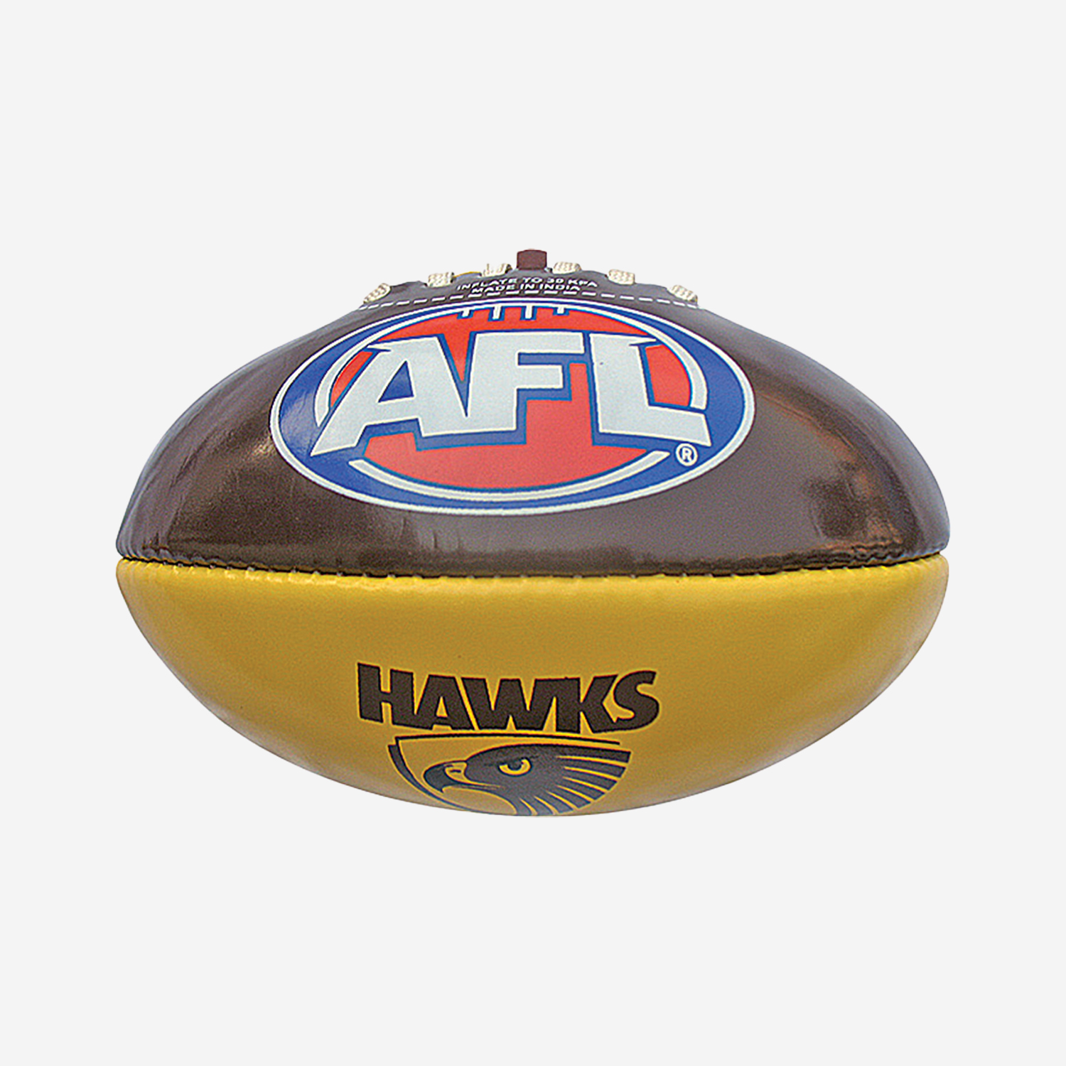 HAWTHORN HAWKS AFL PVC CLUB FOOTBALL 16CM
