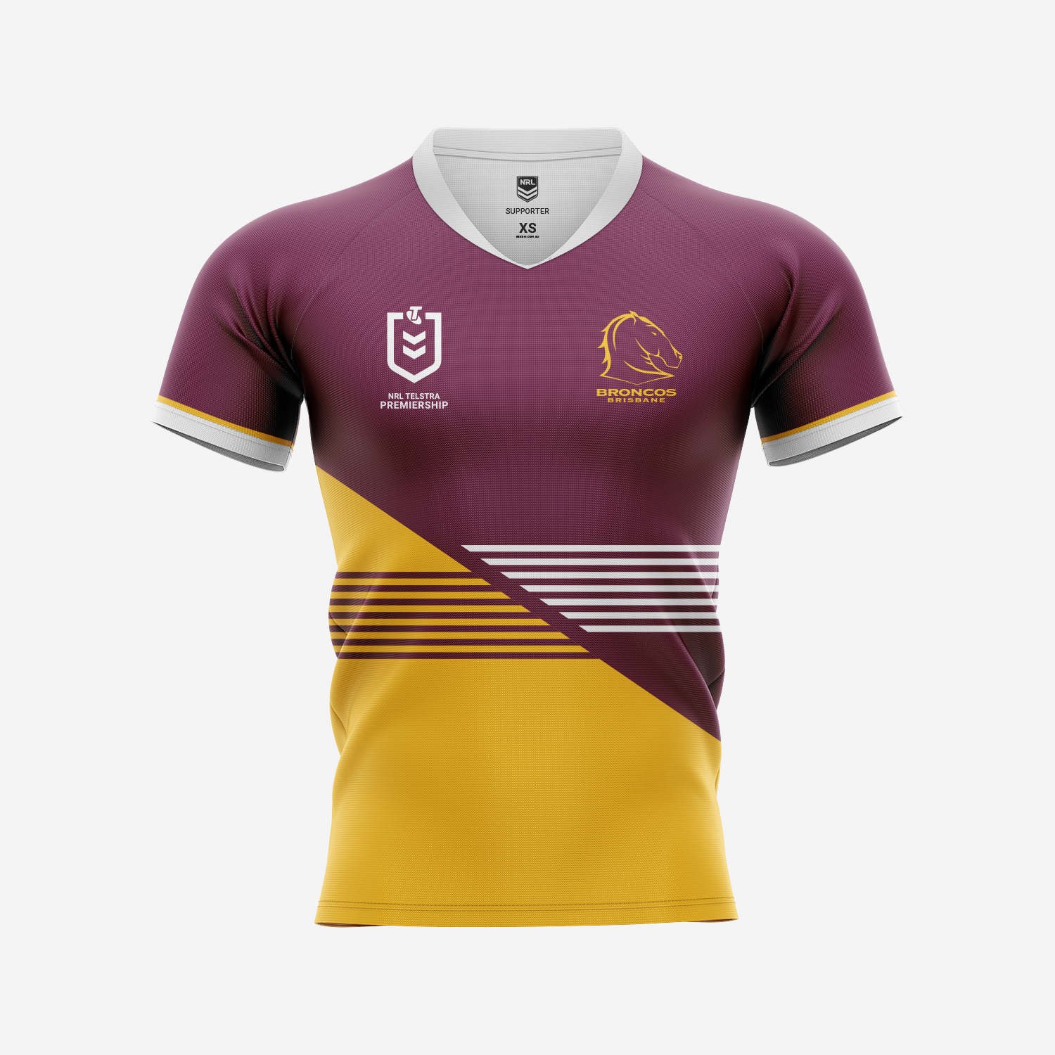 Brisbane Broncos NRL Players Maroon & Gold Training Shirt Sizes S