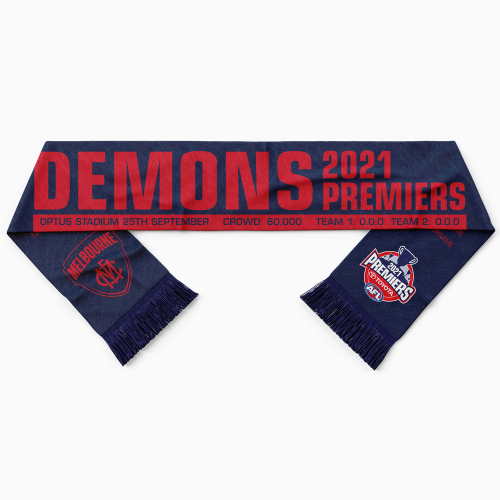 MELBOURNE DEMONS 2021 PREMIERSHIP SCARF