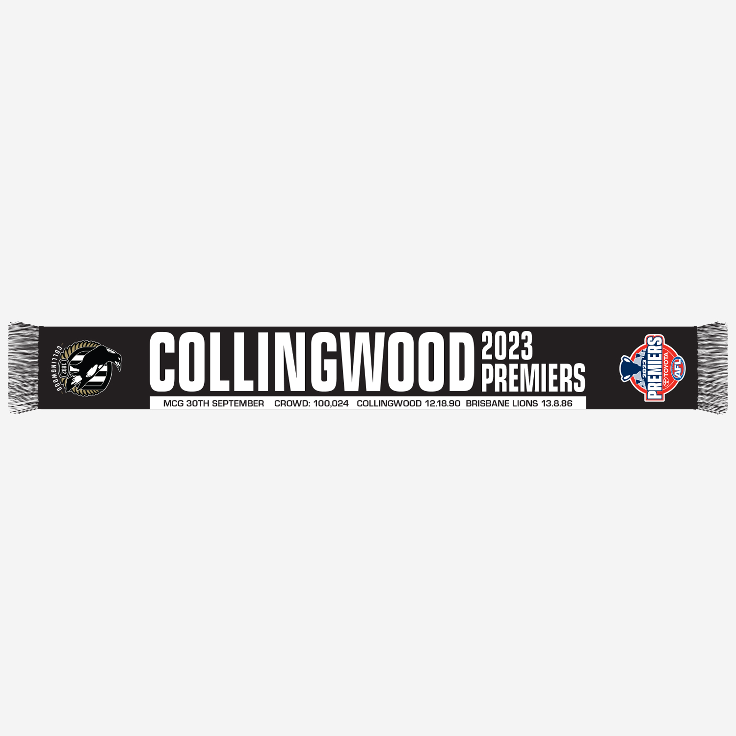 Collingwood Magpies Premiership Scarf 2023