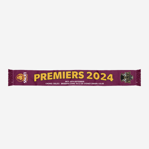 BRISBANE LIONS PREMIERSHIP SCARF 2024