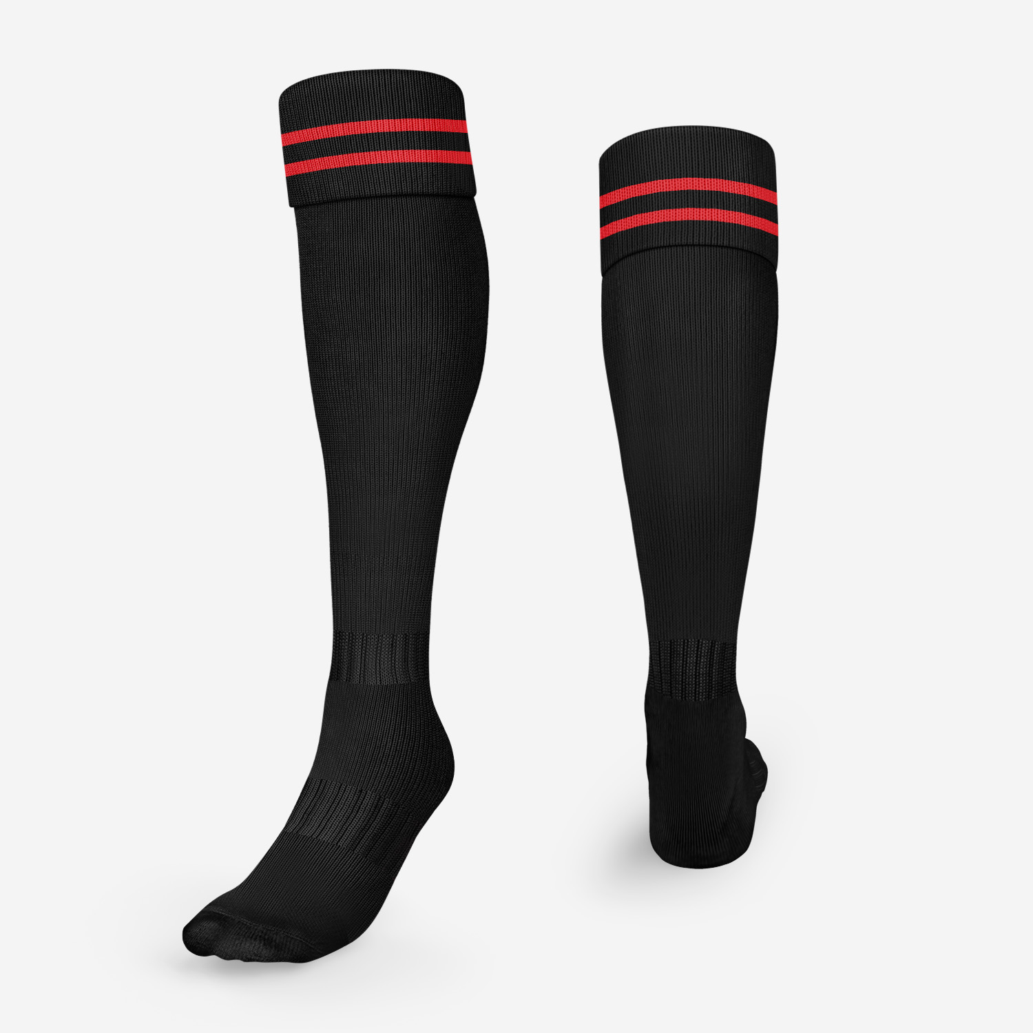 Black/2 Red SS Football Socks