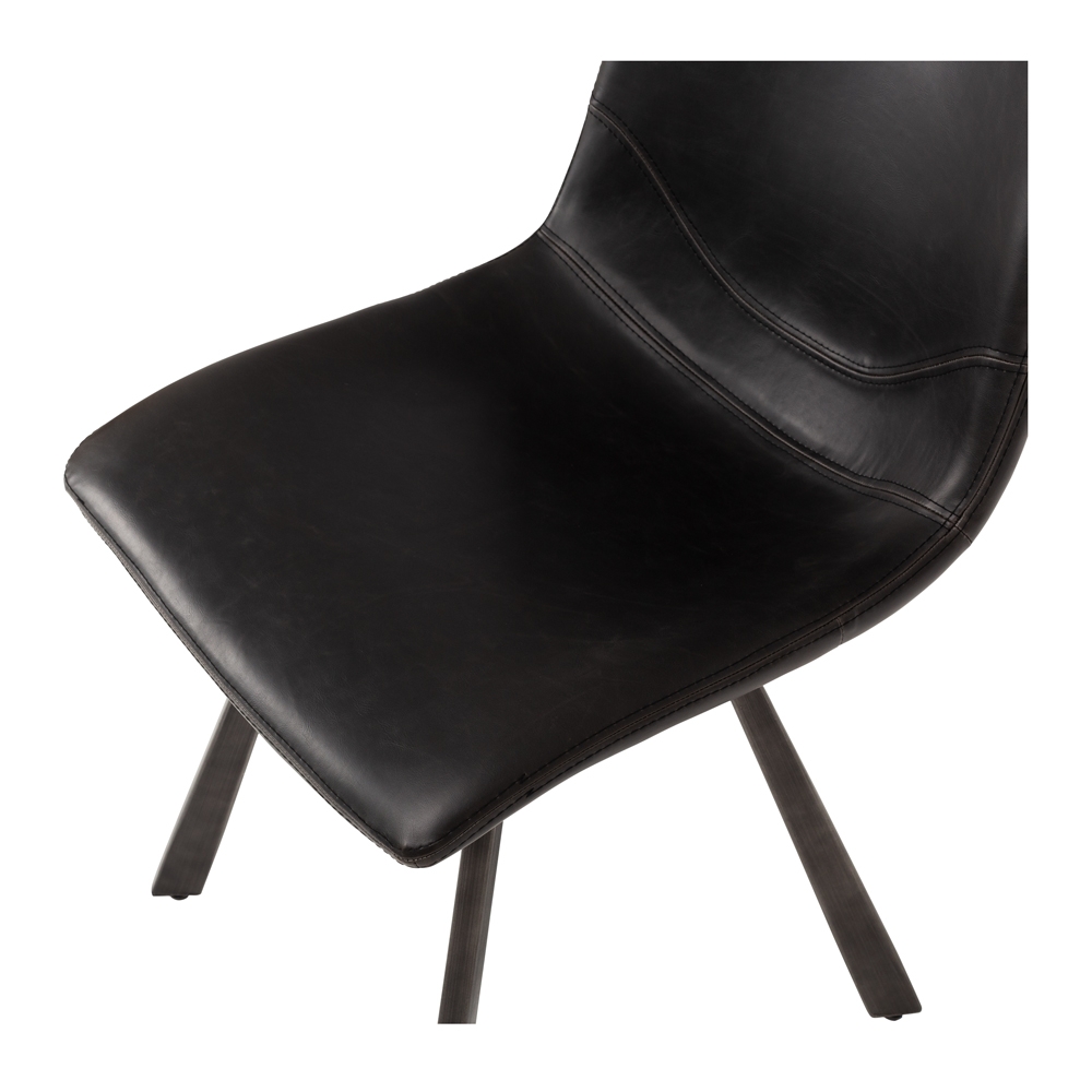 Rustic Chair Vintage Black PU