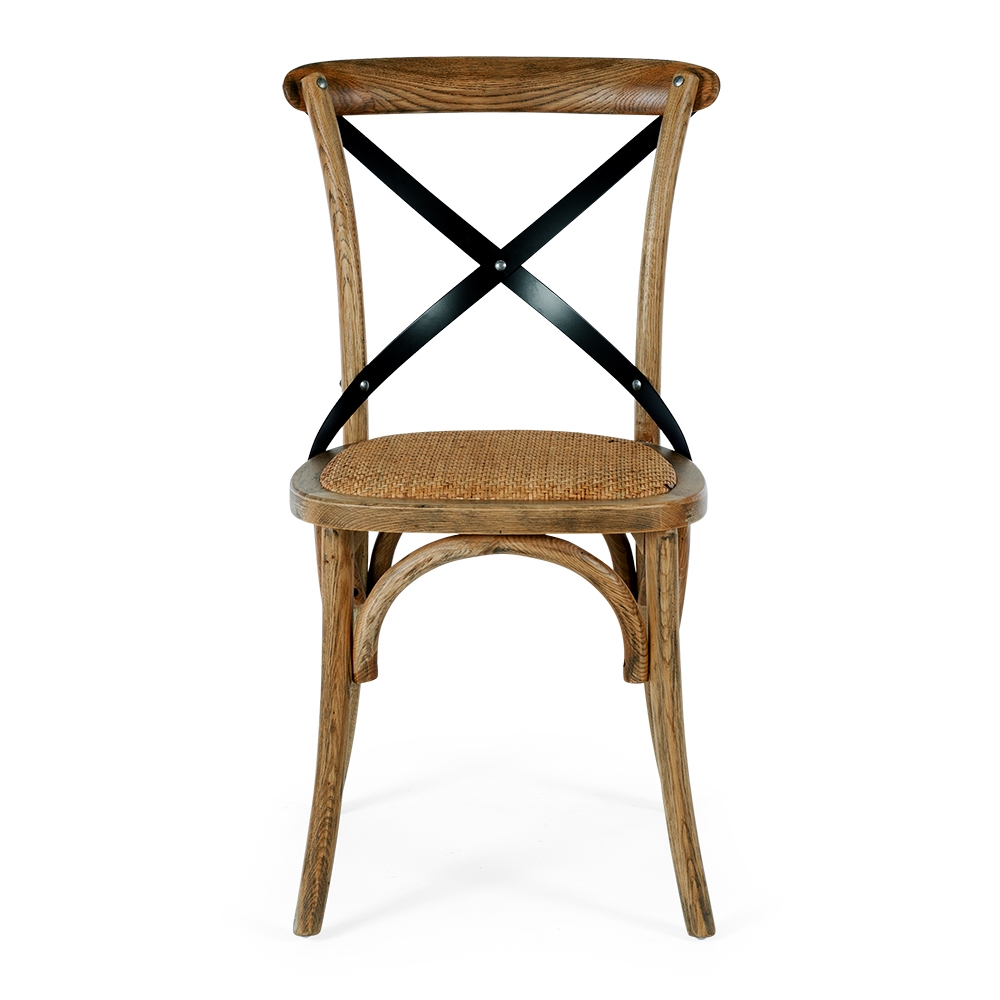 Villa X-Back Chair Smoked Oak Rattan Seat
