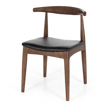 Elbow Dining Chair Oak with Black Seat