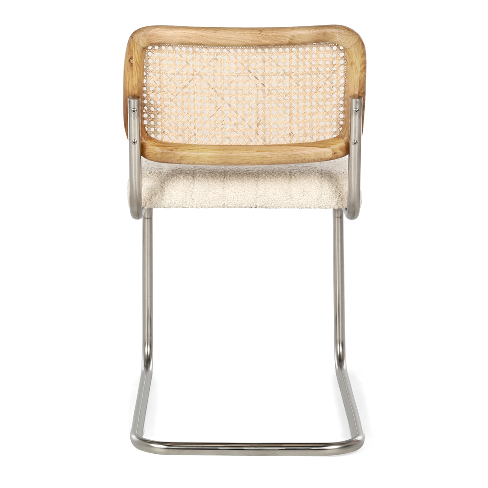 Breuer Dining Chair Natural Oak Boucle Seat