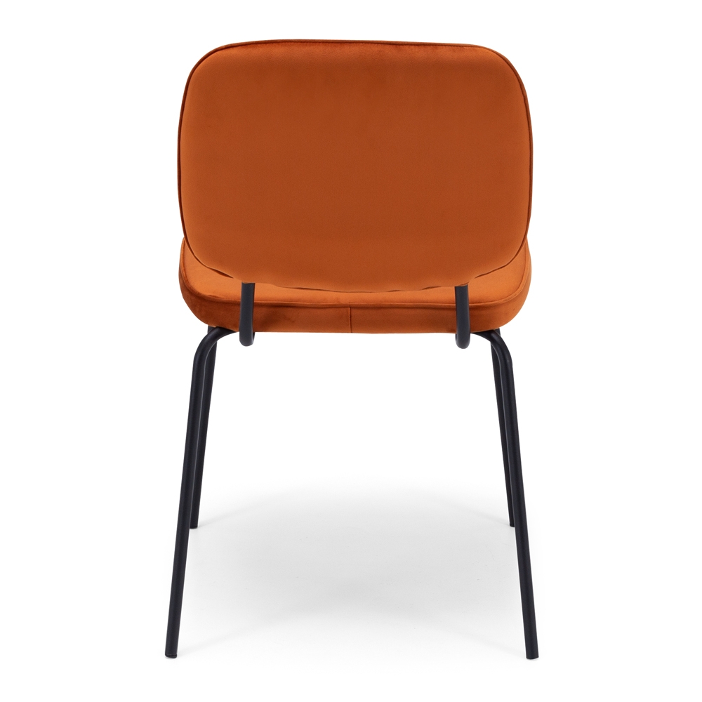 Clyde Dining Chair Burnt Orange Velvet