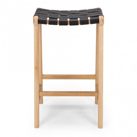 Indo Woven Barstool Black