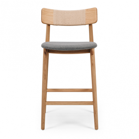 Niles Highback Barstool (Nat Oak) Fabric