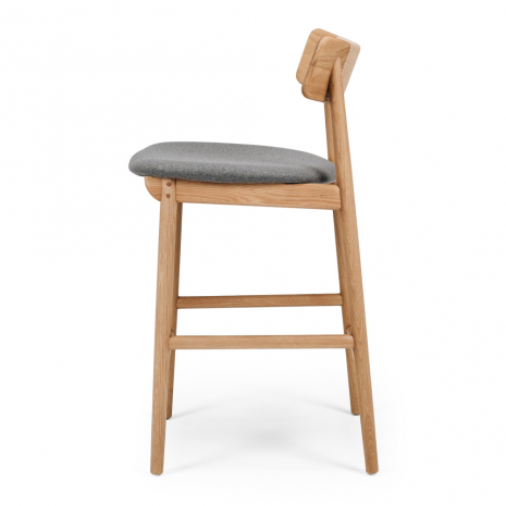 Niles Highback Barstool (Nat Oak) Fabric