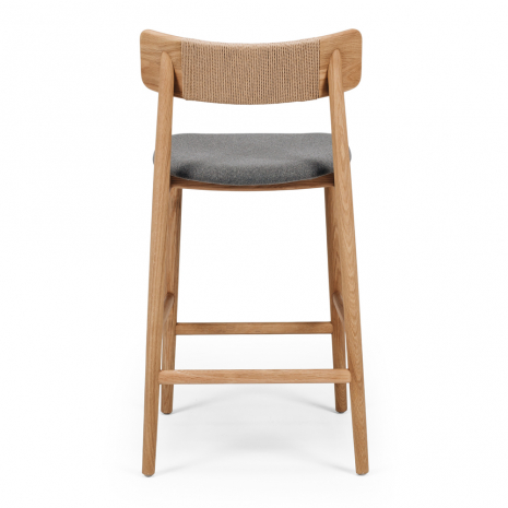 Niles Highback Barstool (Nat Oak) Fabric