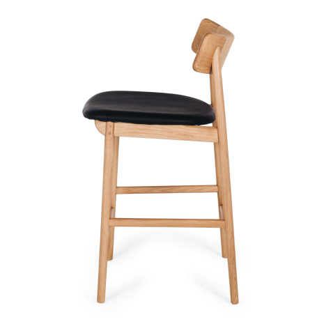 Niles Highback Barstool (Natural Oak) PU