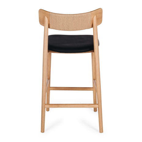 Niles Highback Barstool (Natural Oak) PU