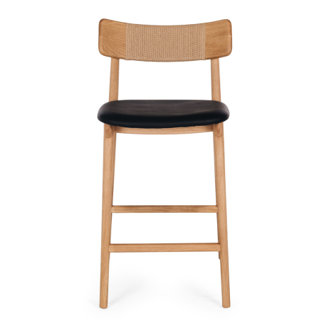 Niles Highback Barstool (Natural Oak) PU