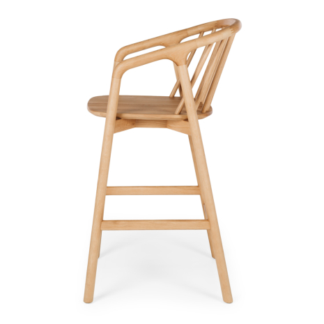 NORD Highback Barstool (Natural Oak) BLK PU Seat