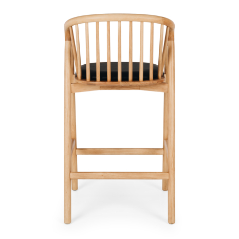 NORD Highback Barstool (Natural Oak) BLK PU Seat