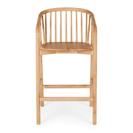 NORD Highback Barstool (Natural Oak) BLK PU Seat