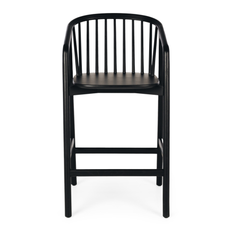 NORD Highback Barstool (Black Oak) BLK PU Seat