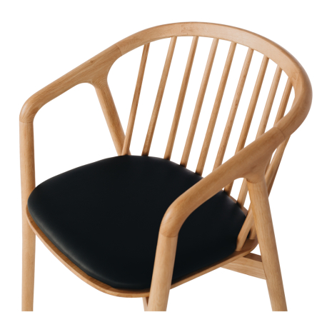 NORD Chair (Natural Oak) BLK PU Seat