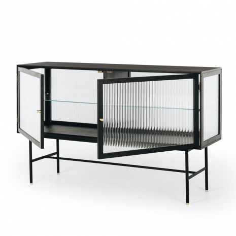 Kobe Sideboard (Black Oak) Fluted Glass