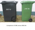 Bin Liners 35um Black 360L 790/700mm x 1450mm