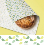 Lunchwrap Compostable 330 x 380mm Detpak Leaf Print